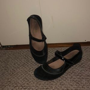 Velcro black school shoes